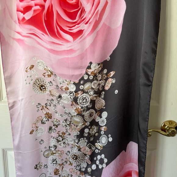 Ted Baker Accessories - Ted Baker Pink and Gray Silk Scarf 70” x 26”. FREE GIFT WITH THIS PURCHASE.